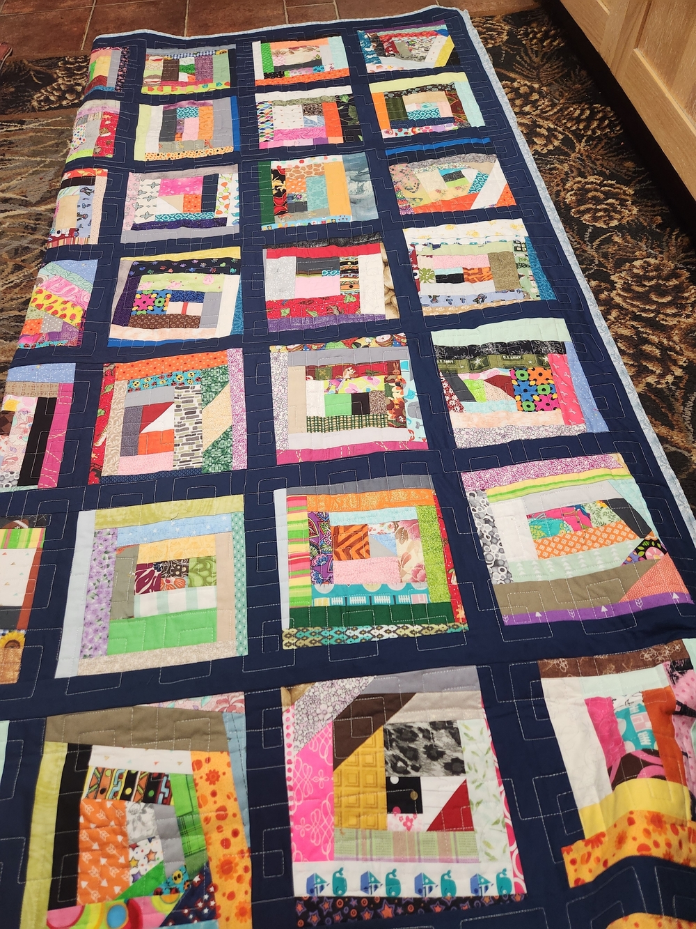 Handmade Multicolor Patchwork Quilt Runner - - Picture 6 of 12